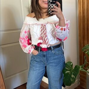 MISA Selena‎ Top in White Multi. Size XS